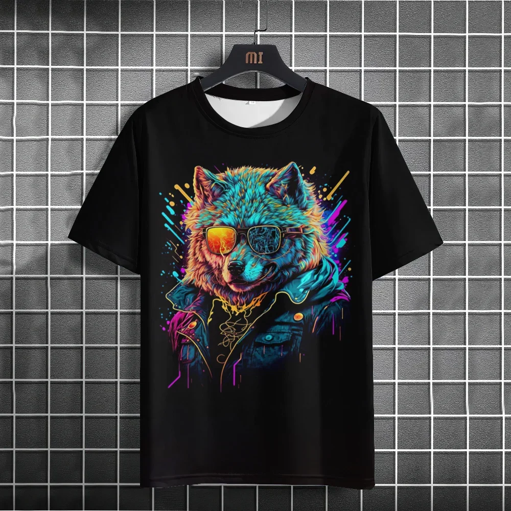 New Men's T-shirt Summer Casual T-shirt 3D Cat Print Short Sleeve Fashion Street Men's T-shirt Trendy Oversized Men's Clothing