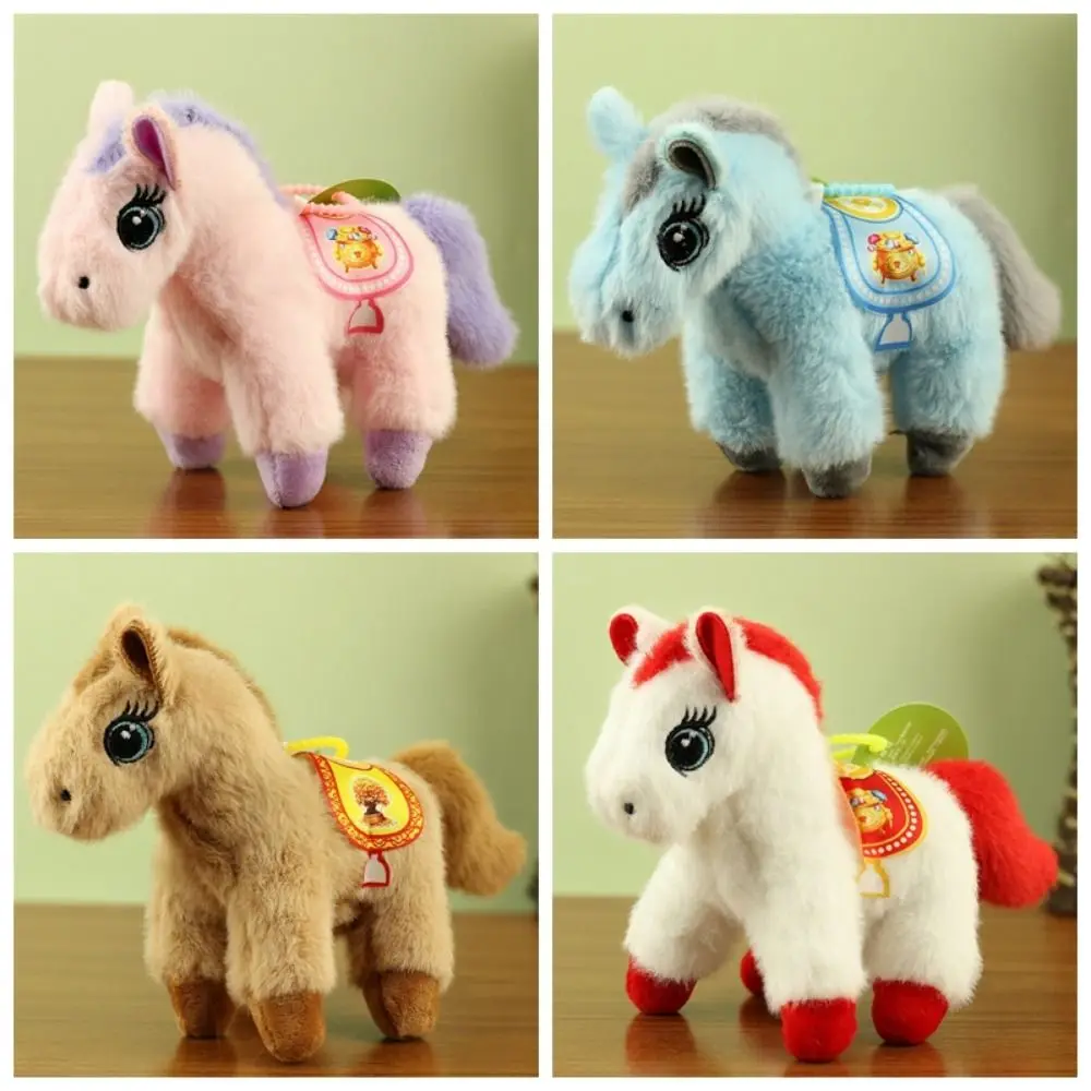 Peluche Cavallo Peluche Bambola Anno del Cavallo Mascotte Appeso Decor Peluche Cavallo Ciondolo Morbido Portachiavi Pony dai Capelli Lunghi