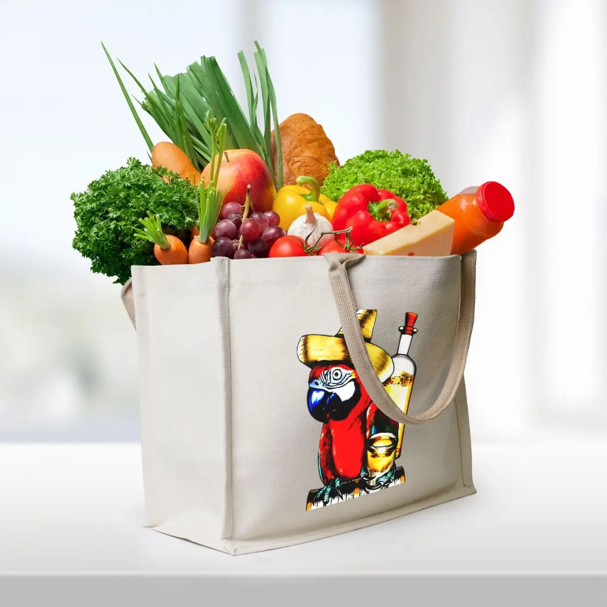 party parrot logo - toast to victory Tote Bag canvas tote bag Portable shopping bag hand