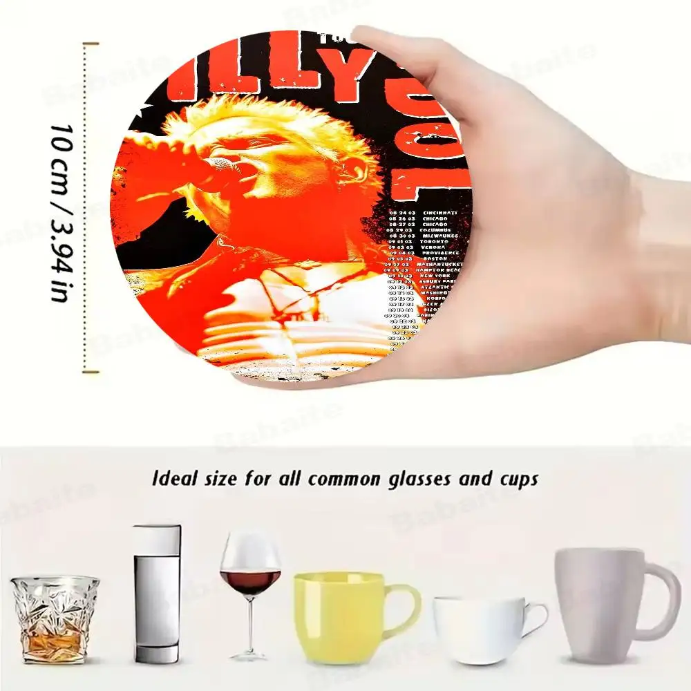 Rock Singer B-Billy I-Idol Natural Coaster Creative Cute Cartoon Absorbent Cushion Coffee Mug Bowl Cushion Insulation Cushion 6