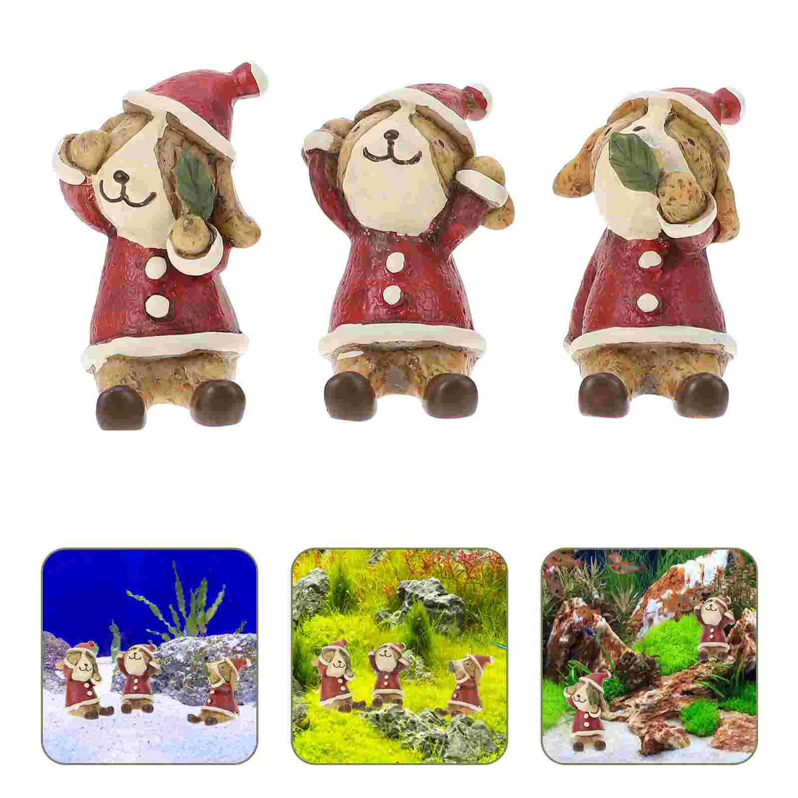 

3 Pcs Aquatic Christmas Decoration 2024 Novelties Ornaments Desktop Home Xmas Accessories