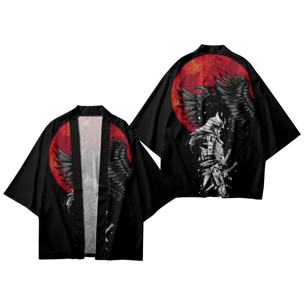 

Hot Summer Ukiyo-e Printed Cardigan Men's Chinese Loong Pattern Japanese Kimono Asian Traditional Clothing Role Playing Jacket