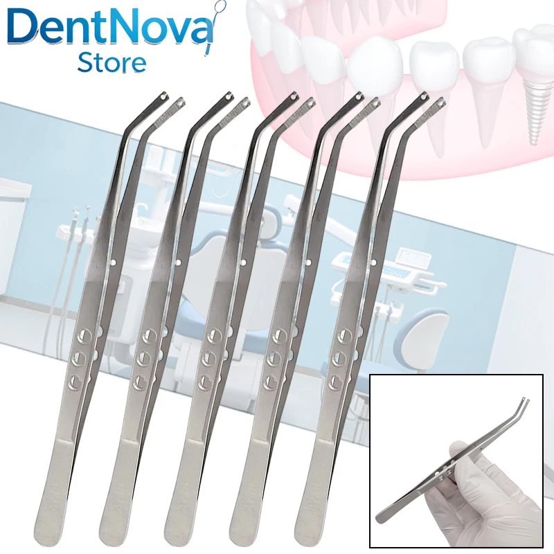 

5pcs Dental Needle Holder Tungsten Carbide Stainless Steel - Surgical Suture Plier for Stitching Oral