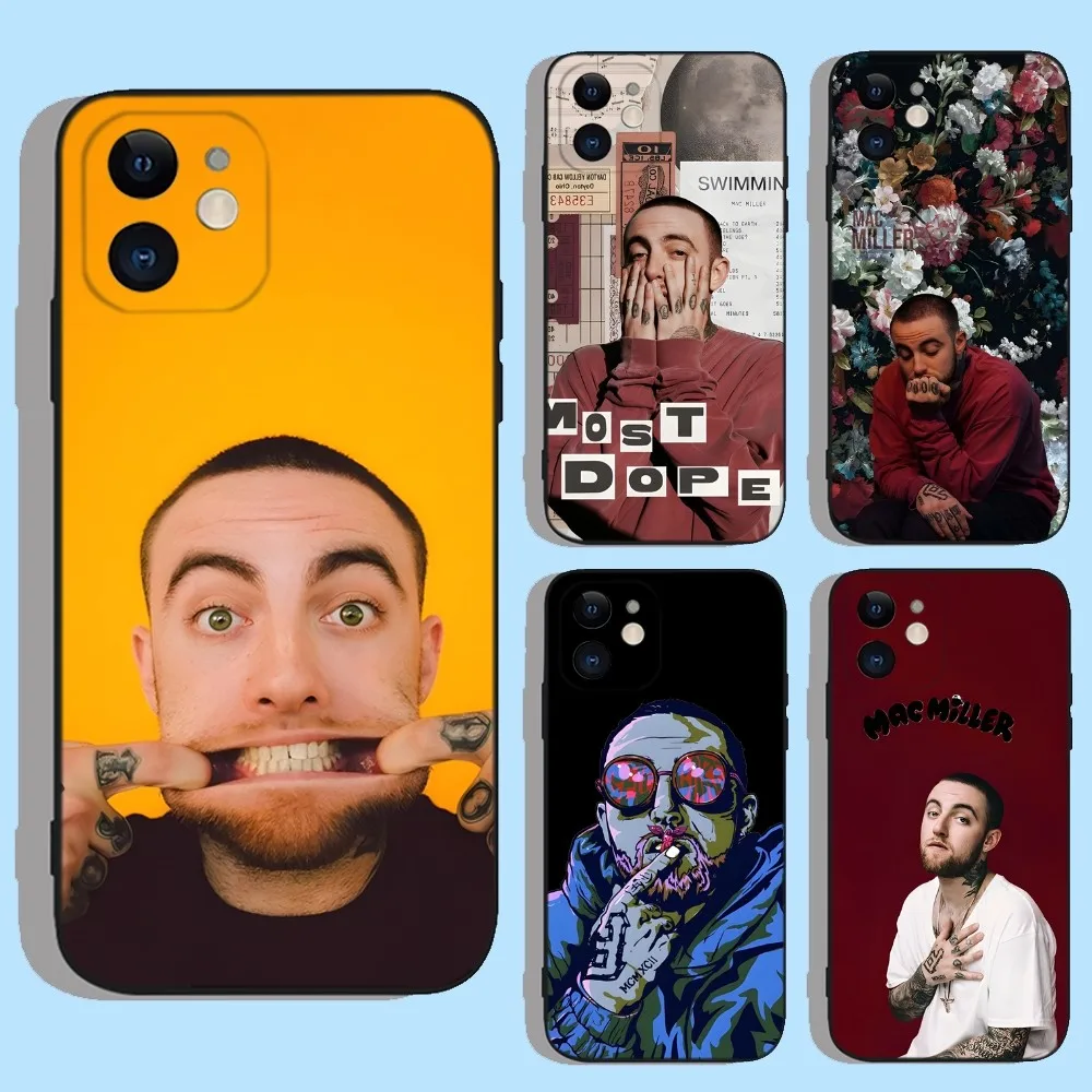 

M-Mac Miller Phone Case For Apple iPhone 15,14,13,12,11,XS,XR,X,8,7,Pro,Max,Plus,mini Silicone Black Cover