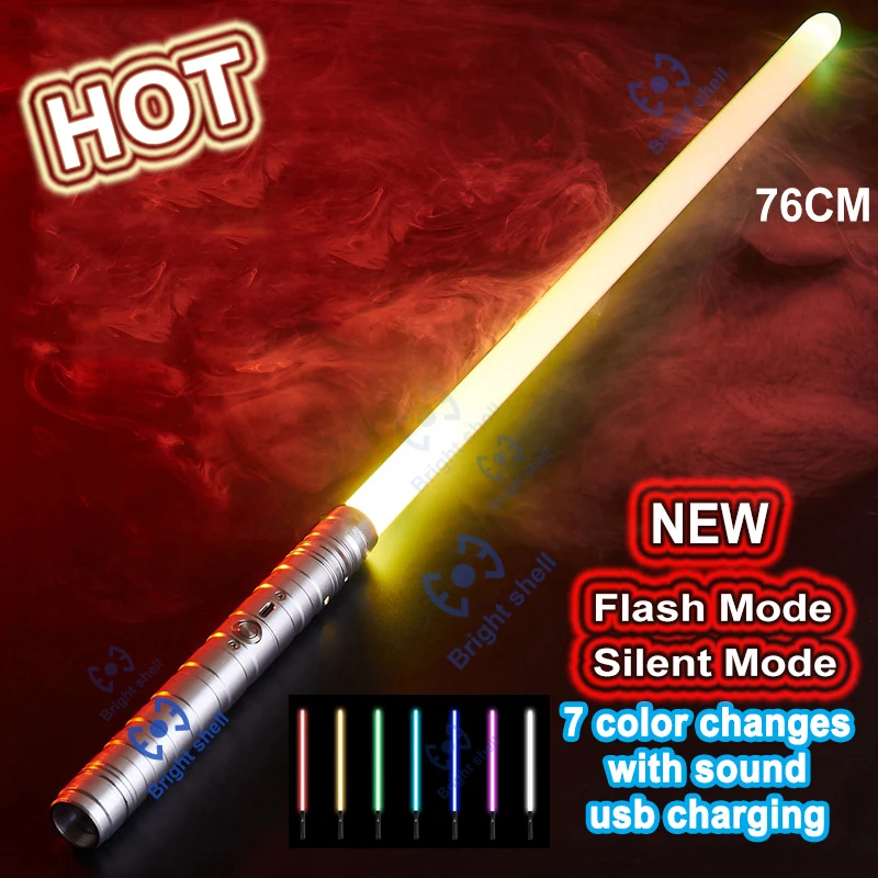 Metalen Lightsaber Laser Zwaard Speelgoed RGB Light Sabre 7 Kleurverandering Kids Soundfonts Force FX FOC Blaster Speelgoed Jedi Laser Zwaard Gift