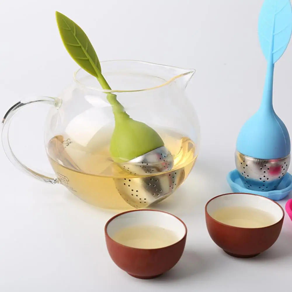 Tea Infuser Stainless Steel Filter Leaf Teamaker Silicone Handle Creative Tea Sieve Tools Teaware Strainer Kitchen Accessories