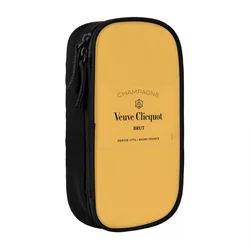 Champagne Orange Pencil Case Veuves Clicquots Zipper  Pouch Boy Girl Pop College School  Cases Stationery Organizer