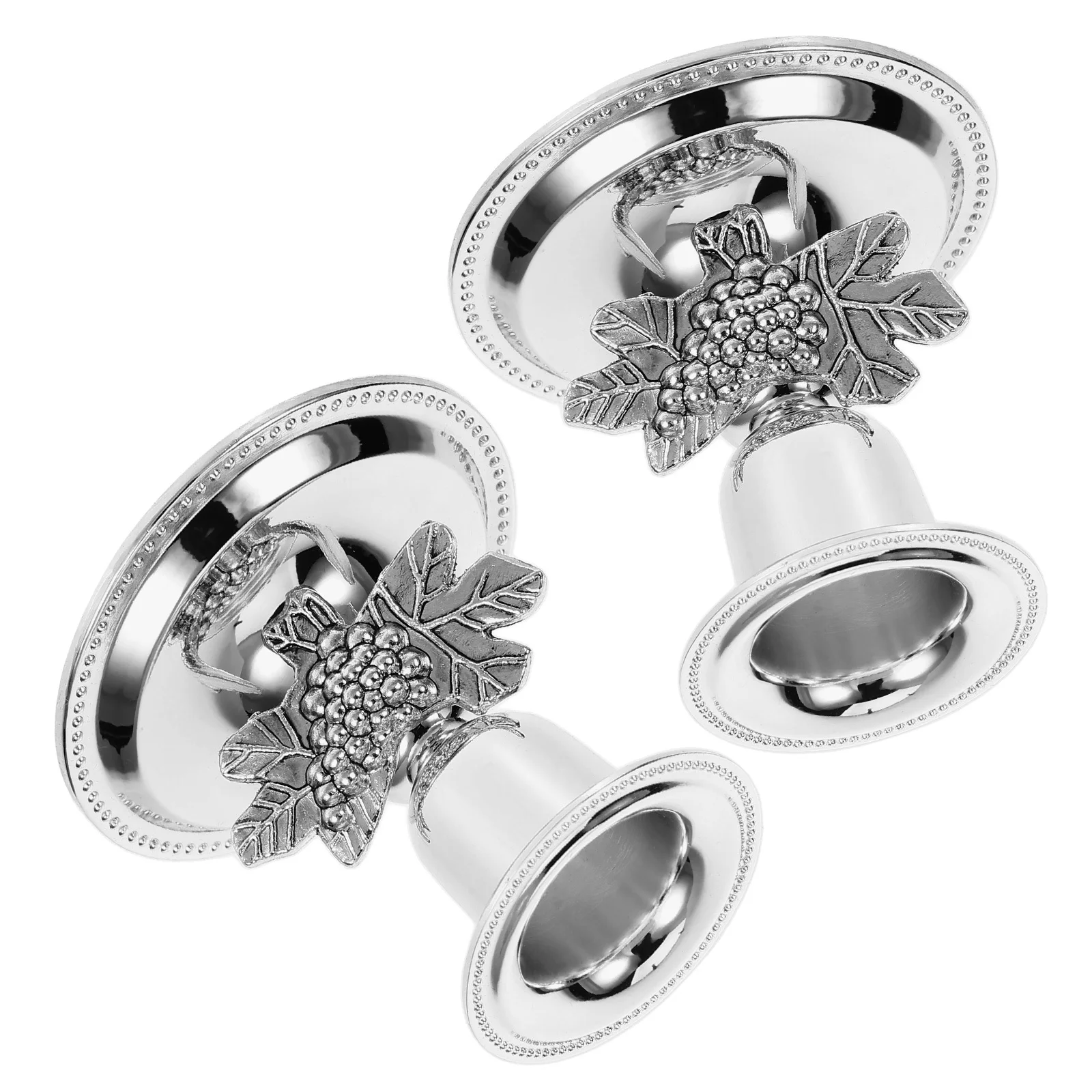 

2Pcs Metal Holder Decorative Vintage Shabbat Candlesticks Taper Tabletop Stand Warm Ambiance Dinner Ornament