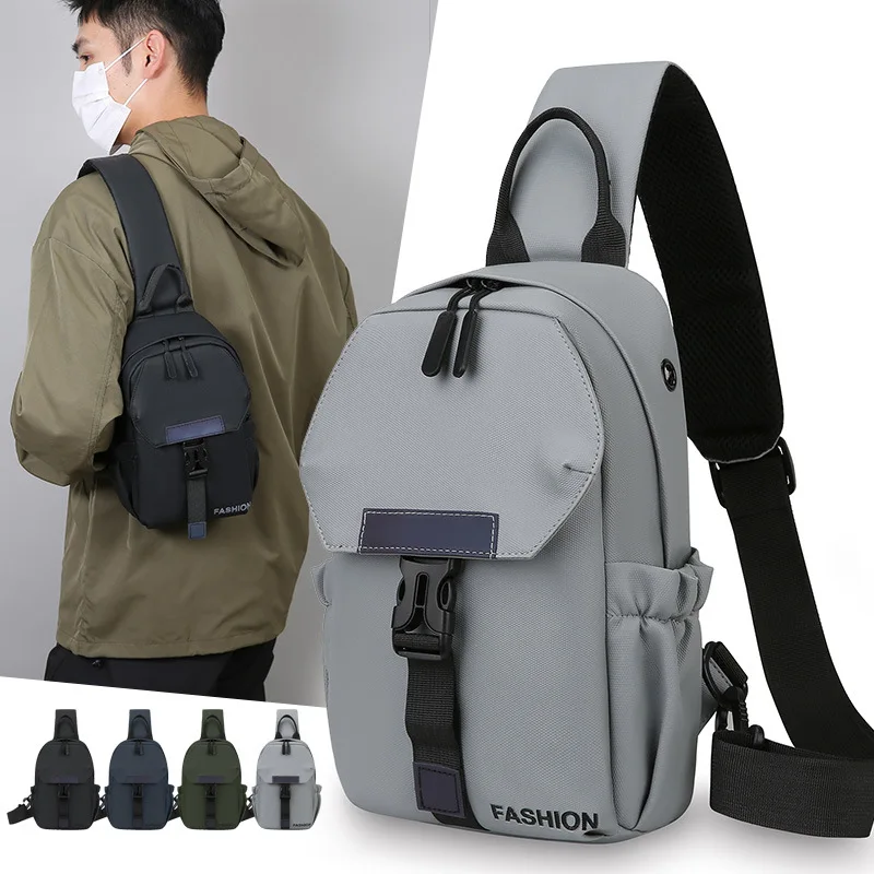 

PU leather flip-top men's chest bag, multi-functional water-resistant single-shoulder bag, travel crossbody bag