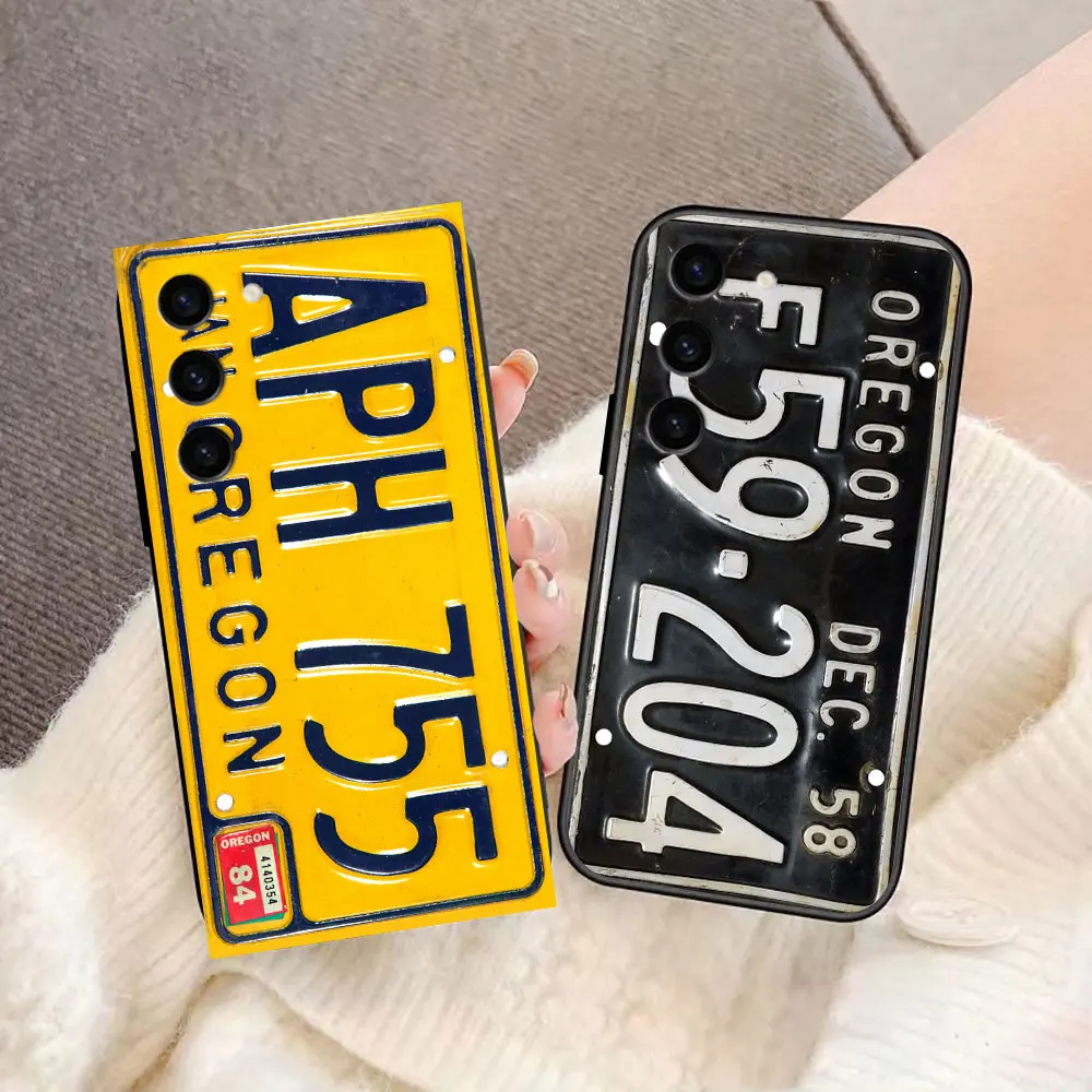 Funny License Plate Number Car Phone Case For Samsung Galaxy S24 S23 S22 S21 S20 FE S10 S10E LITE PLUS ULTRA Case Funda Shell