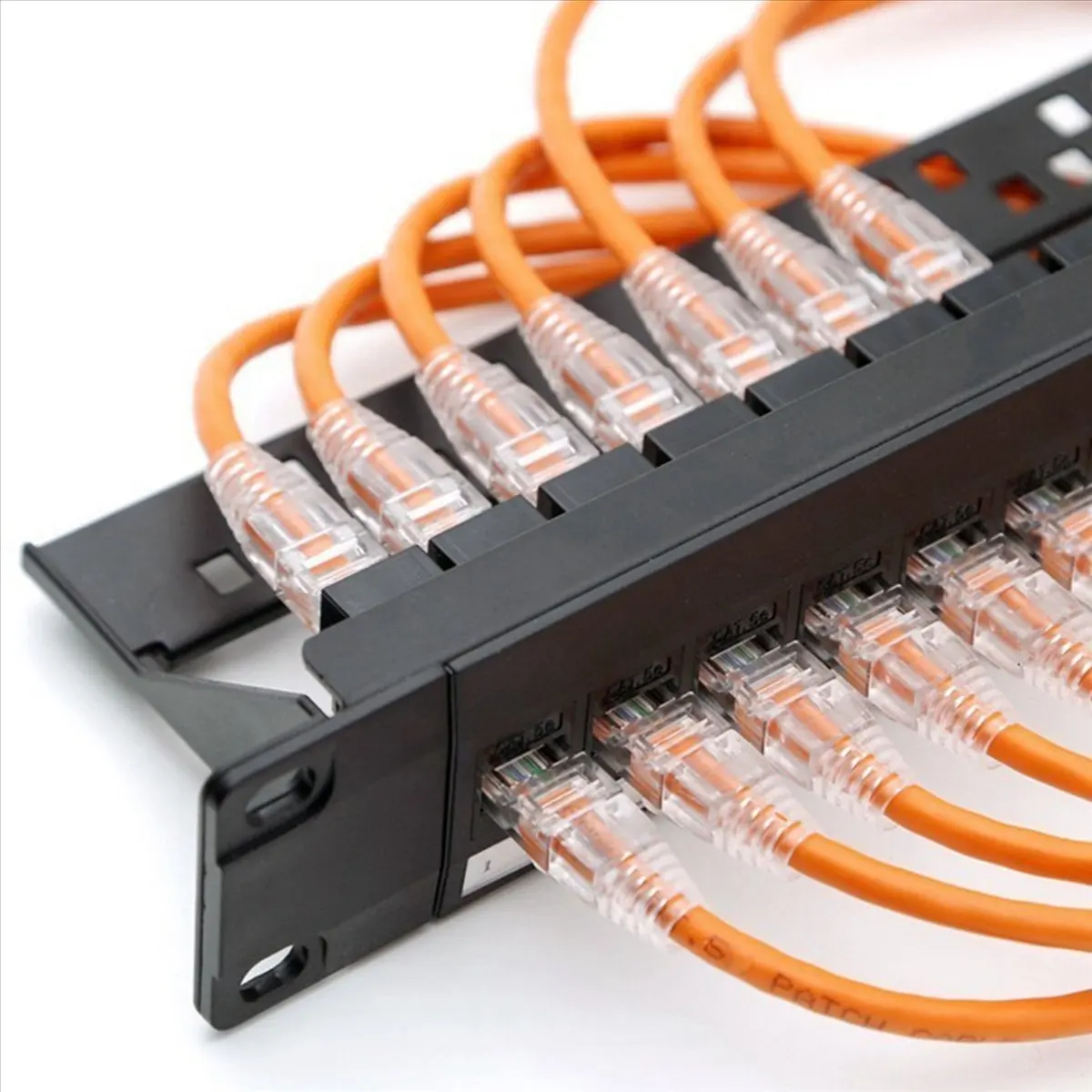 19Inch 1U Cabinet Rack Pass-Through 24 Port CAT6 Patch Panel RJ45 contact port(RJ45 contact port) Modular Frame-A09G