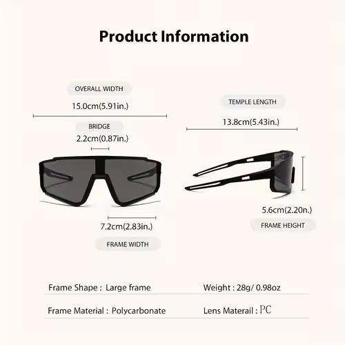 Men's Oversized Cycling Sunglasses Eyewear Bicycle Goggles Windproof Glasses Lens Road Riding Bike - Image 4
