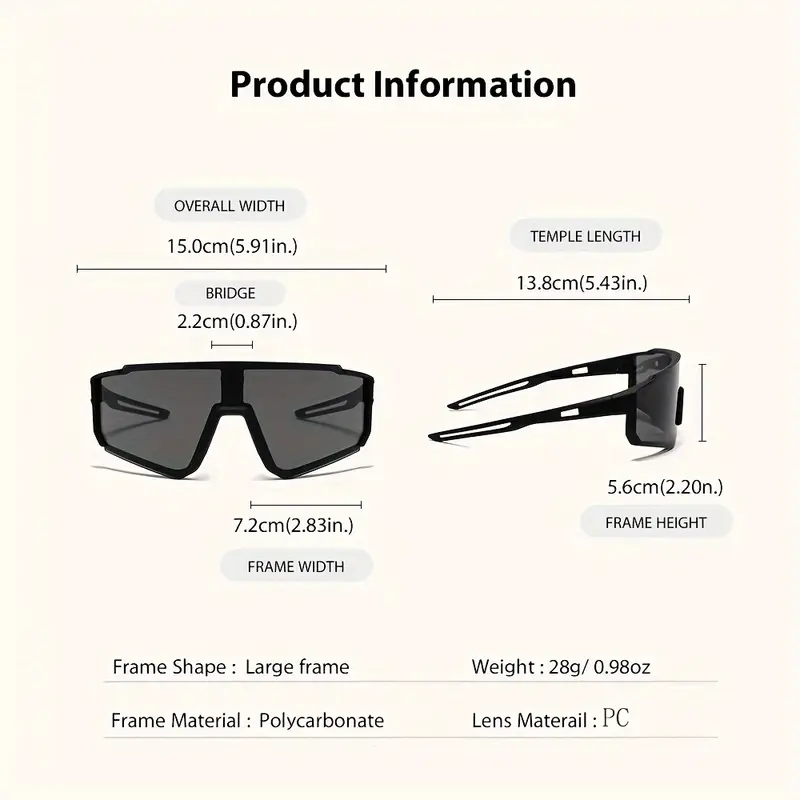Men's Oversized Cycling Sunglasses Eyewear Bicycle Goggles Windproof Glasses Lens Road Riding Bike - Image 4