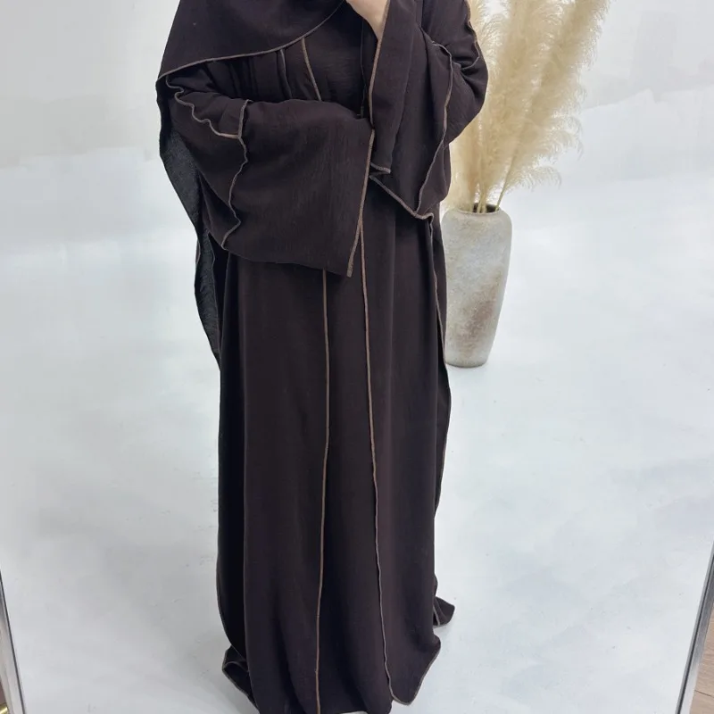فستان إسلامي محتشم للنساء ، عربي ، حجاب سادة ، عباية ، رمضان ، ملابس إسلامية ، فساتين طويلة الأكمام ، تركيا ، 3 * 19