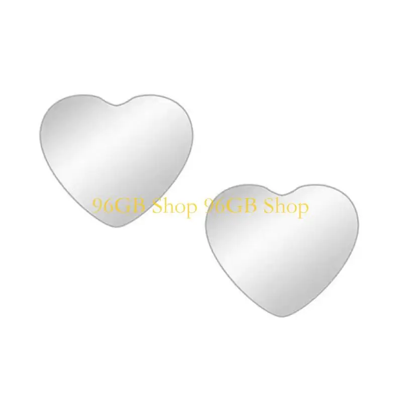 96GB Universal Heart Mirrors Simple Adhesive Setups Blind Spots Mirrors 2pc for Car