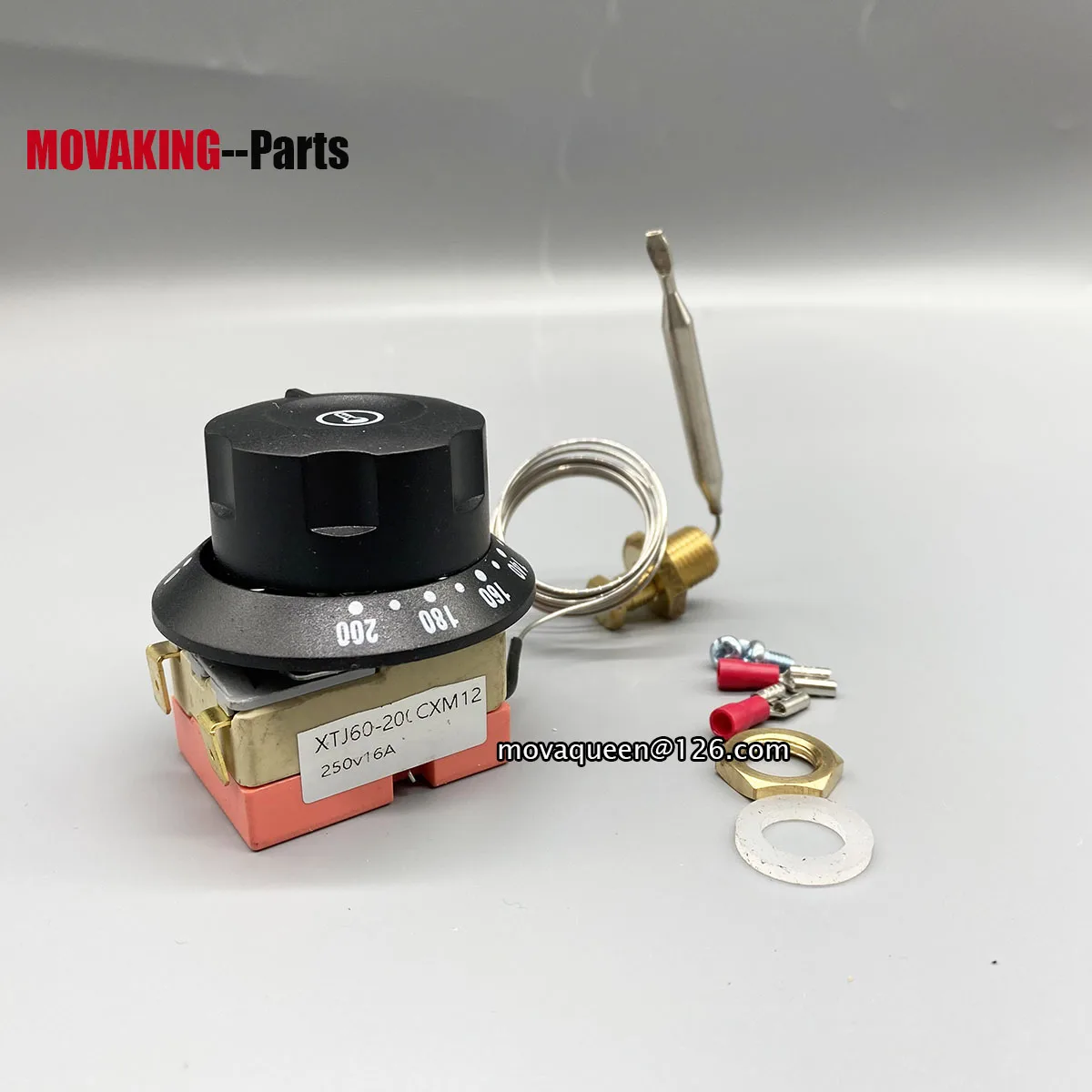 

Steamer Boilers Fryer Accessories M12 Temperature Control 250V 16A 60-200 Degree 200℃ Thermostat With Nut