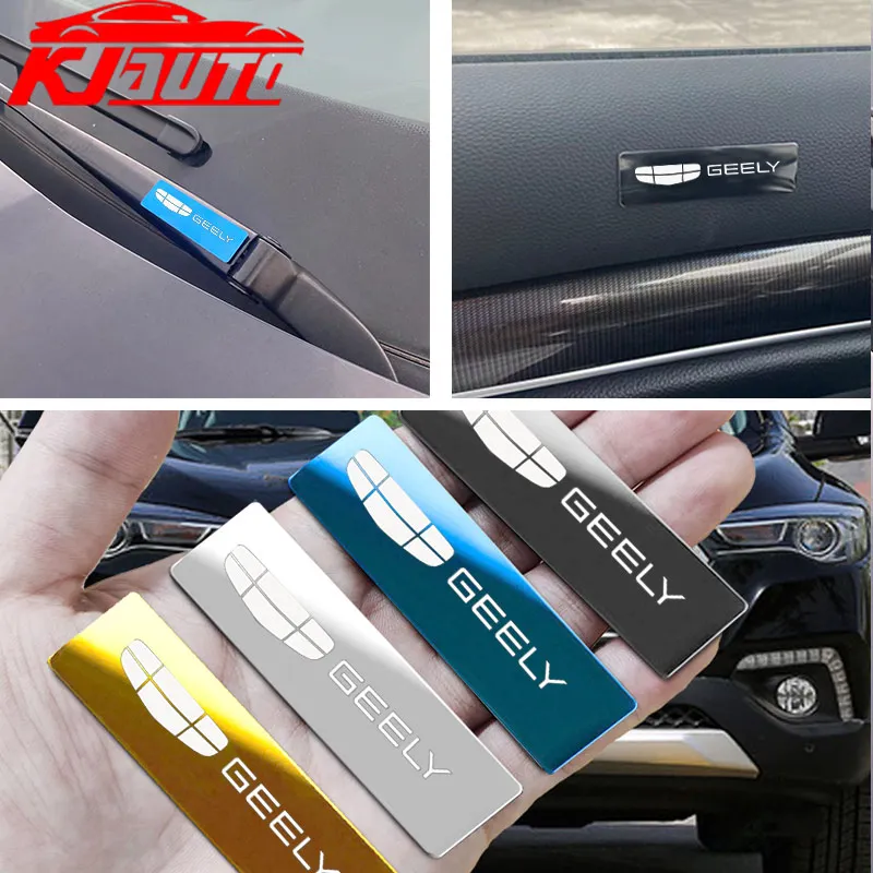 4/8pcs Car Body Fender Side Metal Emblem Sticker Window Stickers Car Wiper Sticker For Geely geometry Emgrand Ec7 Atlas Coolray