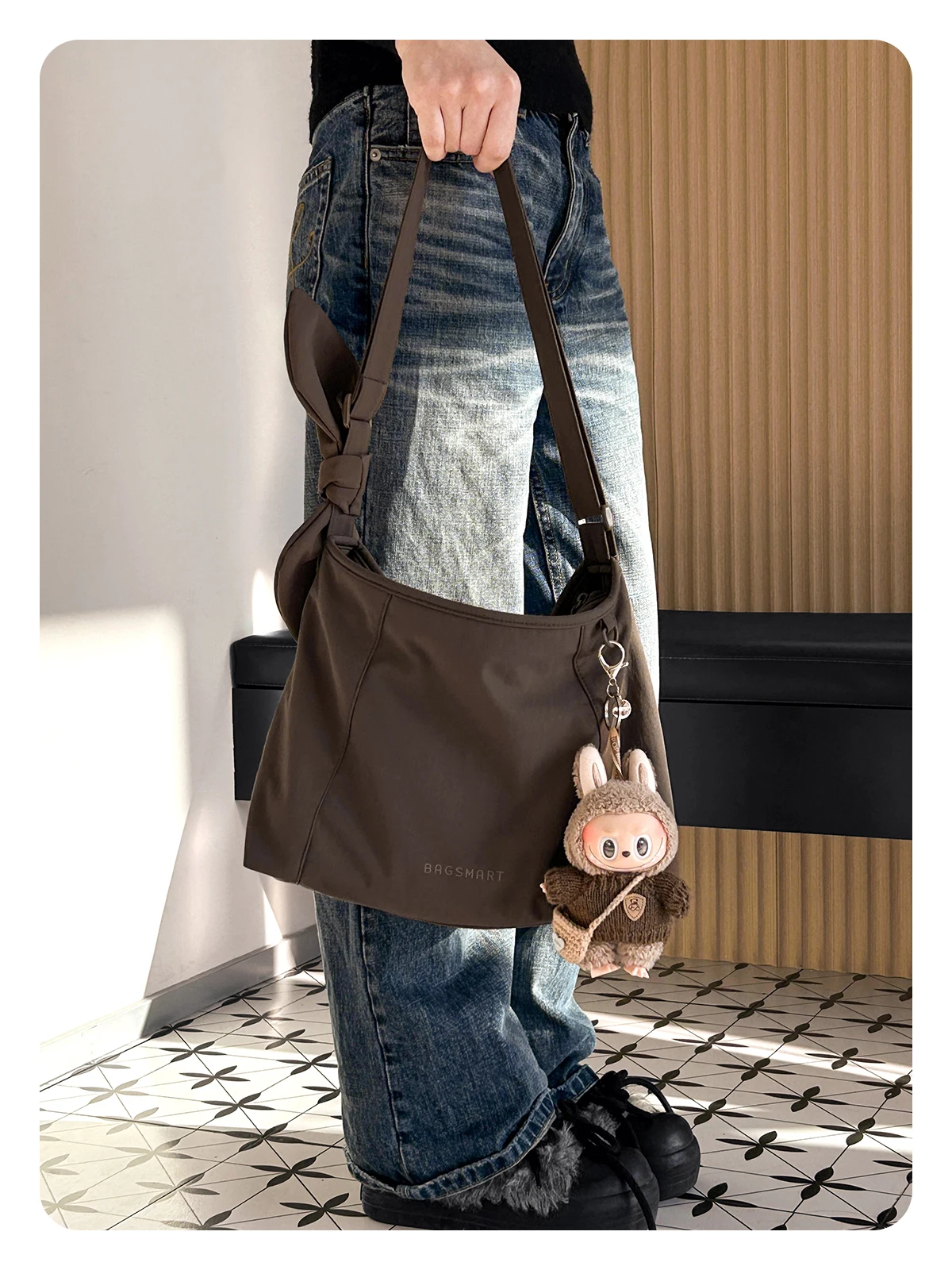 BAGSMART Damen-Umhängetasche mit großem Fassungsvermögen, lässige Schulterhandtasche, wasserdichte Reisetasche, multifunktionale Schultertasche für Übernachtungen – Detail 15