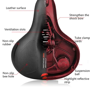 Large soft thickening bicycle seat Cycling large bum reflective saddle shock absorption rainfall breathable shock absorption 6 Main Sales Bicycle Bank - №2