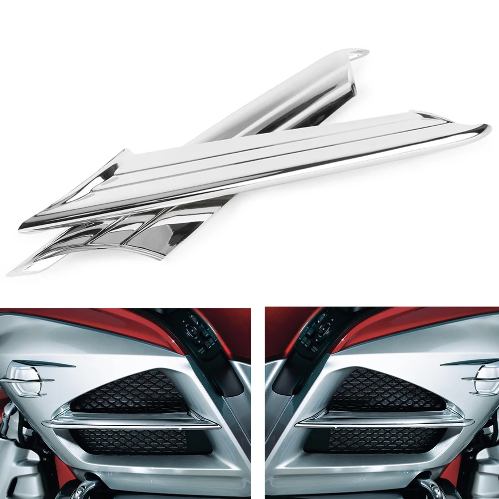 

2Pcs Motorcycle Side Vent Fairing Fins Scoop Accents Trim Chrome ABS For Gold Wing GL1800 2012 2013 2014 2015 2016 2017