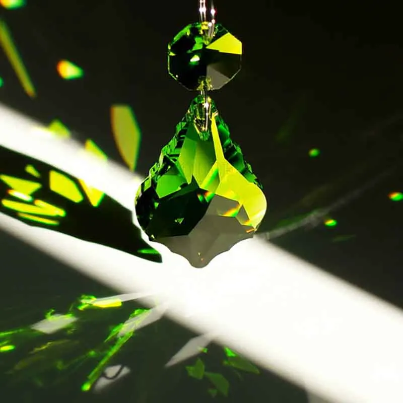 Top Quality Crystal Beautiful Maple Leaft No Flat  Prism Pendant With Octagon Beads For Chandelier Part Christmas Tree Hanging