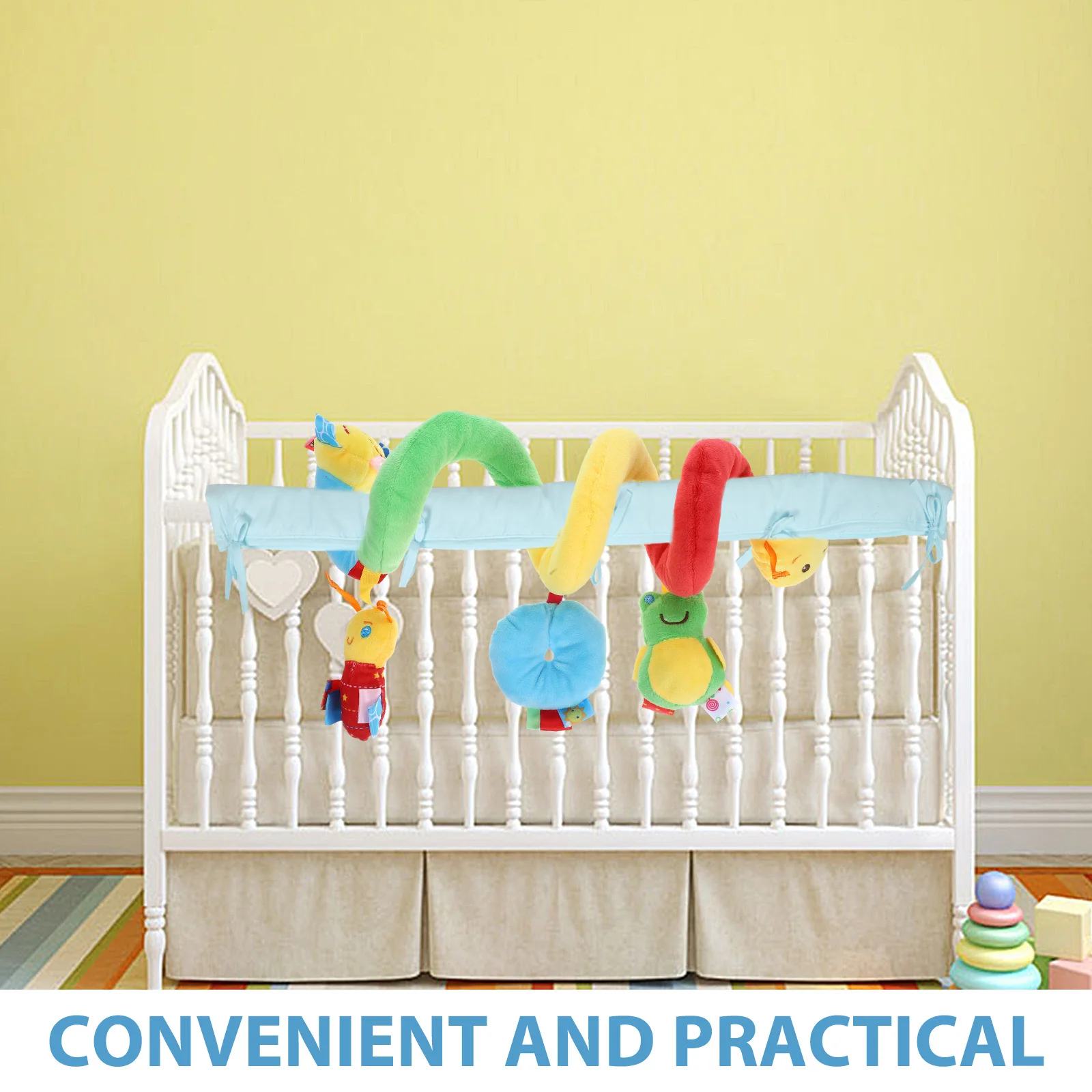 Luxury Lathe Winding For Baby Car Seat Stroller Crib 0-6 Months Spiral Multifunctional Hanging Squeaker Rattle Crinkle