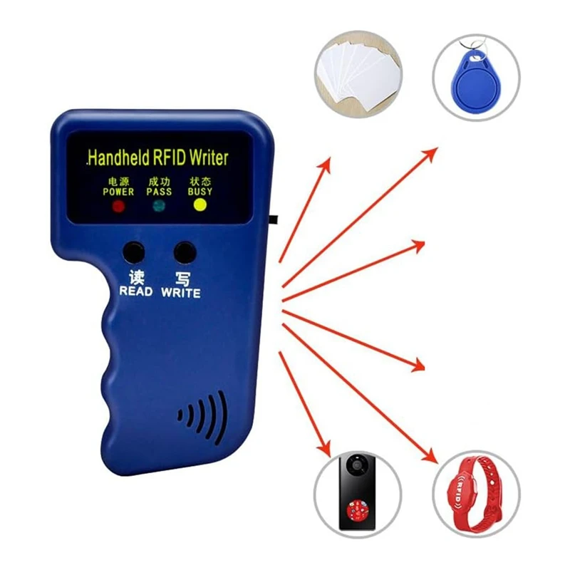125Khz Proximity ID Duplicator For HID, AWID, Paradoxcards/Keyfobs, Handheld RFID Writer, 5 Writable Key Fobs
