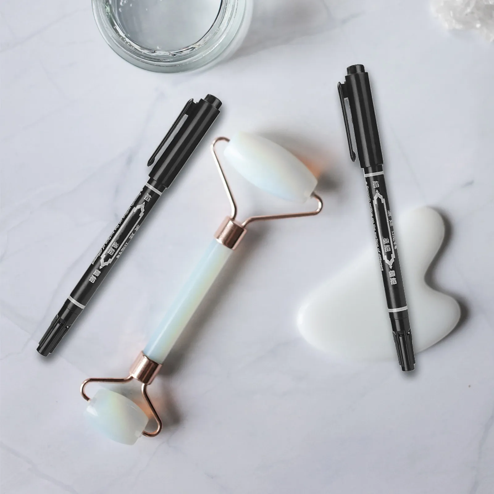 5Pcs Professional Eyebrow Lip Mapping Pens Transparent Body Tattooing Markers for Microblading Skin Positioning