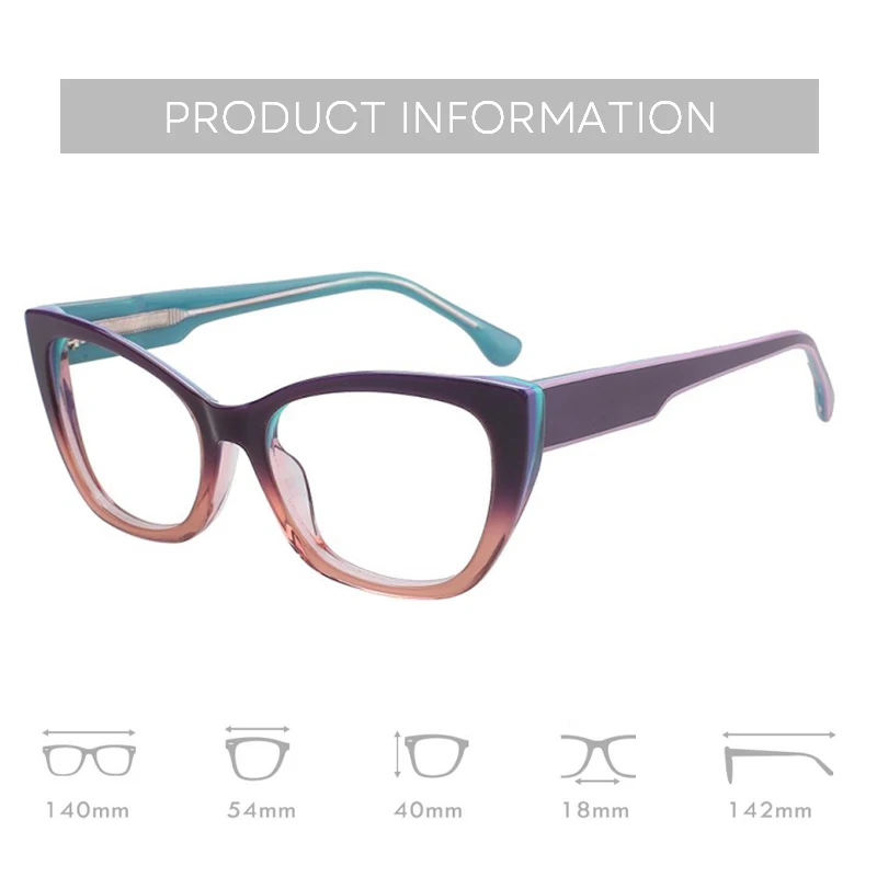 BLUEMOKY Occhiali da vista a farfalla fatti a mano in acetato per donna Occhiali fotocromatici Miopia/Occhiali progressivi