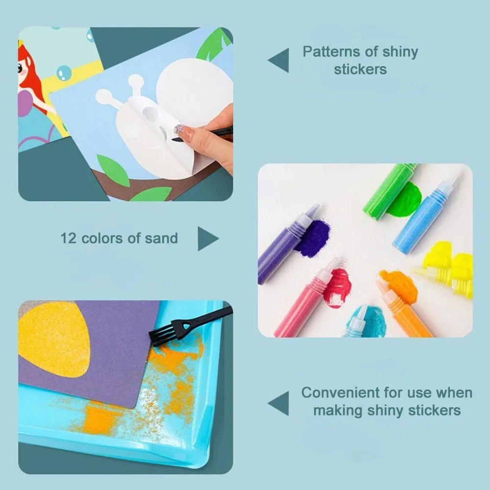 Nouveau bricolage sable dessin ensemble Art photos enfants éducation sable Art photos artisanat apprentissage enfants coloriage jouet