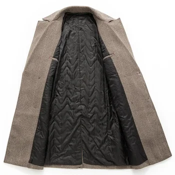 New Winter Men Double Breasted Business Casual Woolen Coats Cashmere Warm Trench Coats Long Jackets High Quality Male Overcoats 5