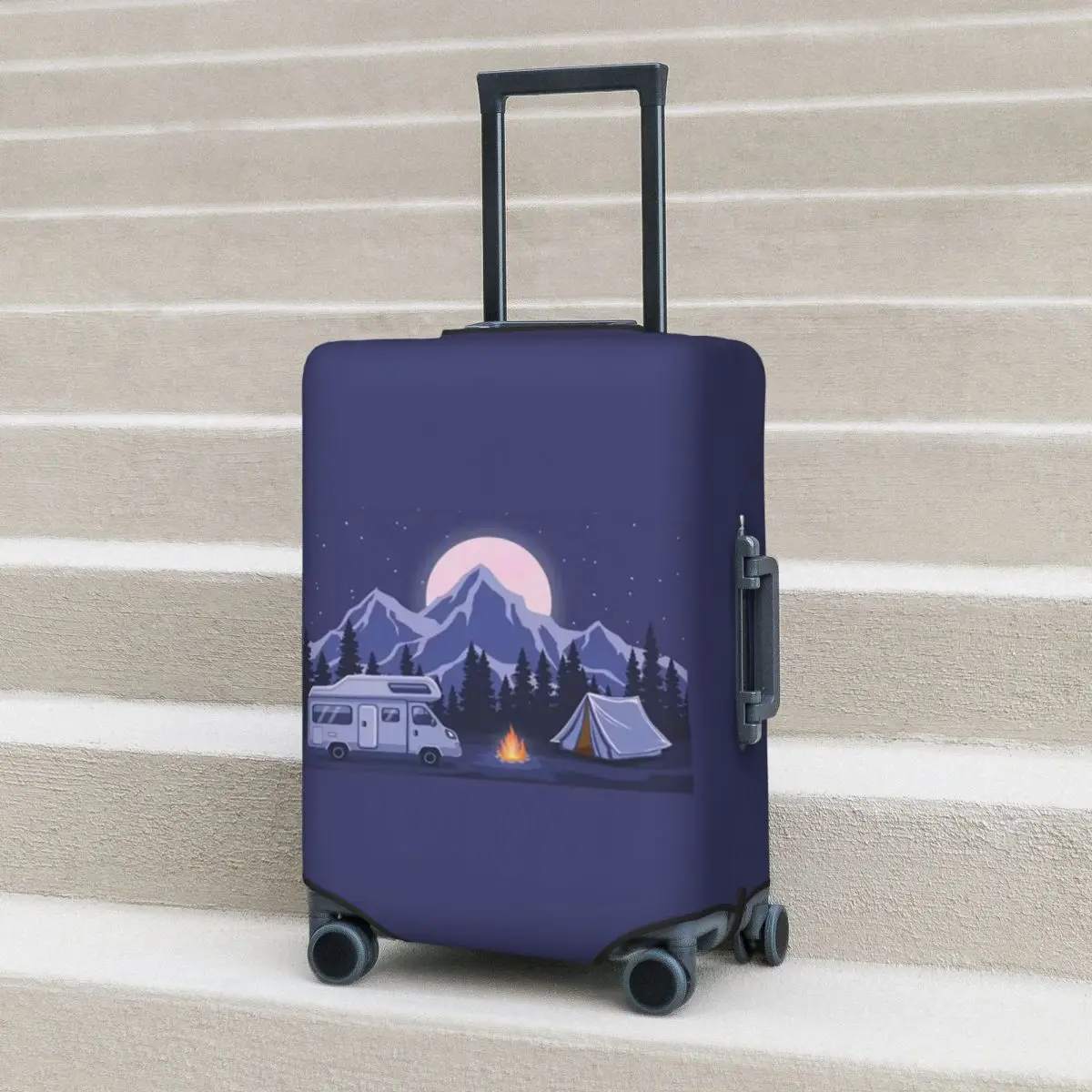 

Happy Campers Suitcase Cover Protection Elastic Travel Luggage Protector Covers for 18-32 Inch