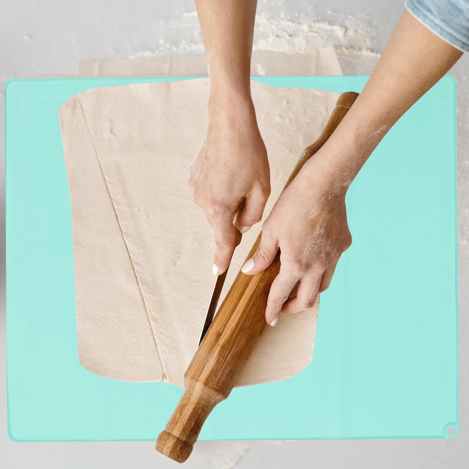 

Wear-Resistant Silicone Kneading Mat Non-Stick Baking Dough Mat Reusable Anti-Skid Countertop Pastry Kitchen Supplies