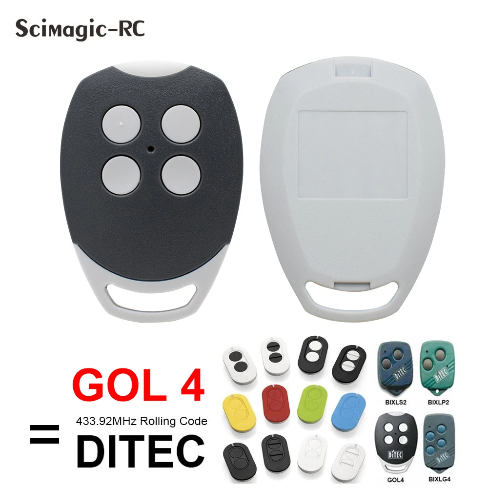 Mando a distancia para puerta de garaje, 2 tipos para DITEC GOL4, código rodante y DITEC Gol4C, clon de código fijo 433,92 mhz