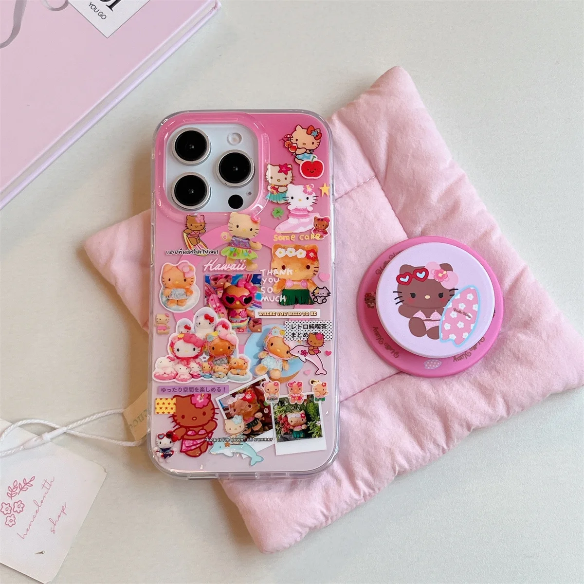 

New HelloKitty Shockproof Luxury Stylish Cute Korean INS Phone Case For iPhone 16 15 14 13 Pro Max Lovely Anti-fall Cover Funda