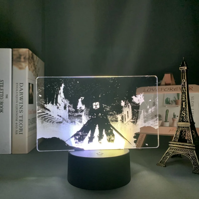 Aanval op Titan Bertholdt Hoover Levi Ackerman Eren Jaeger Led Nachtlampje Acryl Decor Sfeerverlichting slaapkamer Tafellamp