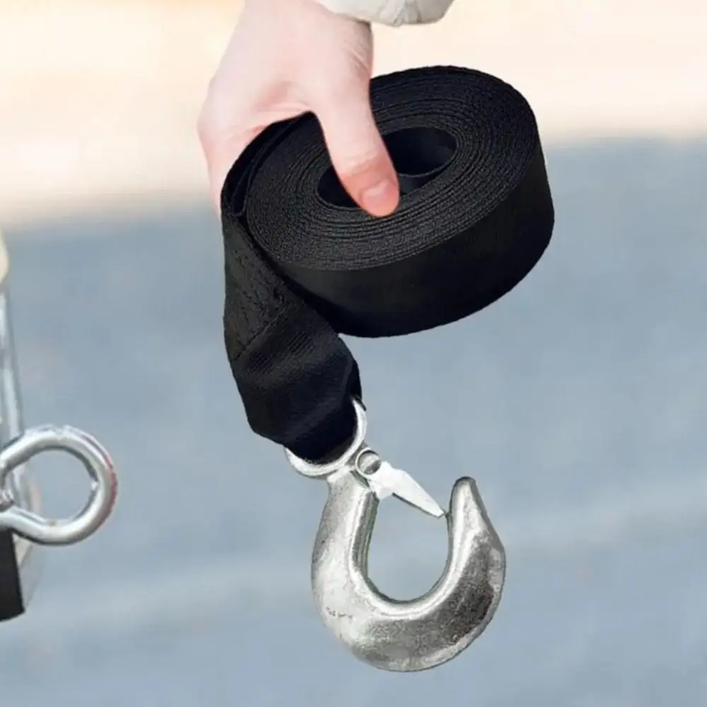 

High Strength Towing Strap Loop End Breaking Strength Heavy Duty Strap With Hooks Boat Winch Strap Trailer Ship Docking