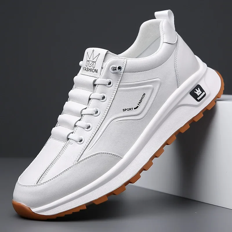 

Trendy Men's Spring 2024 New Style Casual Sports Shoes Versatile Breathable Travel White Shoes Adult Size Rubber Sole Polyuretha