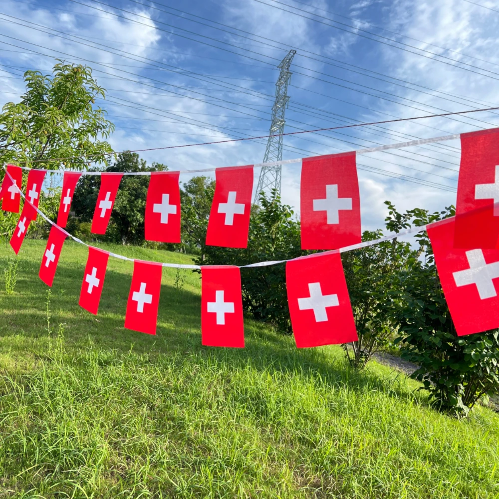 20pcs/set Switzerland Bunting Flags Pennant String Banner Swiss Flag Buntings Festival Party Holiday