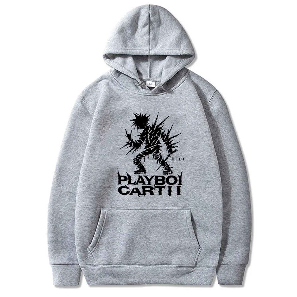 New Hot Sale Hip Hop Rapper Playboi Carti Die Lit Print Hoodie Male Fashion Oversized Pullover Men Casual Fleece Cotton Hoodies #4