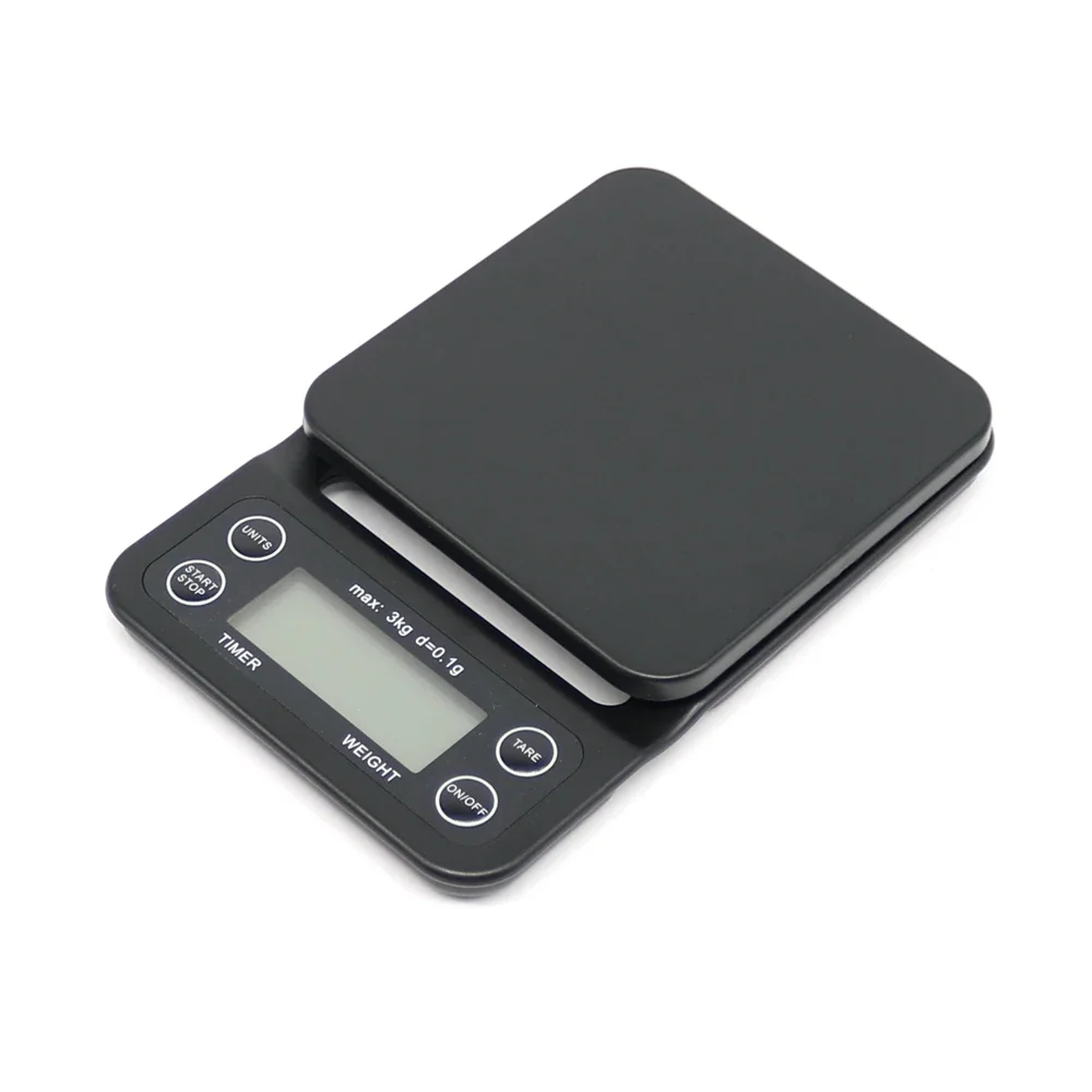Portable 3kg 0.1g Drip Coffee Scale With Timer Electronic Digital Kitchen Scale New Design High Precision LCD Electronic Scales