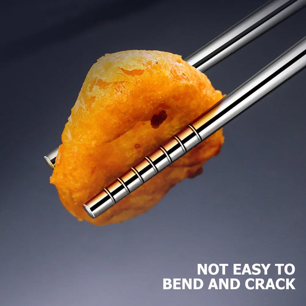 

5Pairs 304 Stainless Steel Chopsticks Extra Long Noodle Frying Hot Pot Kitchen Utensils Long Stainless Steel Chopsticks