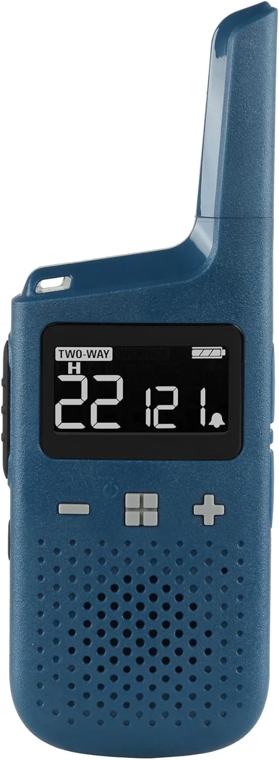 

Portable FRS, T383, Two-Way Radios, Rechargeable, W/ Charging Dock, 22 Channel, 25 Mile, Blue, 2 Pack