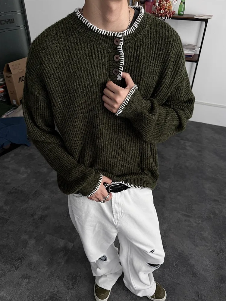 

Вязаная одежда из смесовой шерсти ручной работы Cleanfit Old Money Sle с круглым вырезом для мужчин и женщин, повседневная, свободного кроя