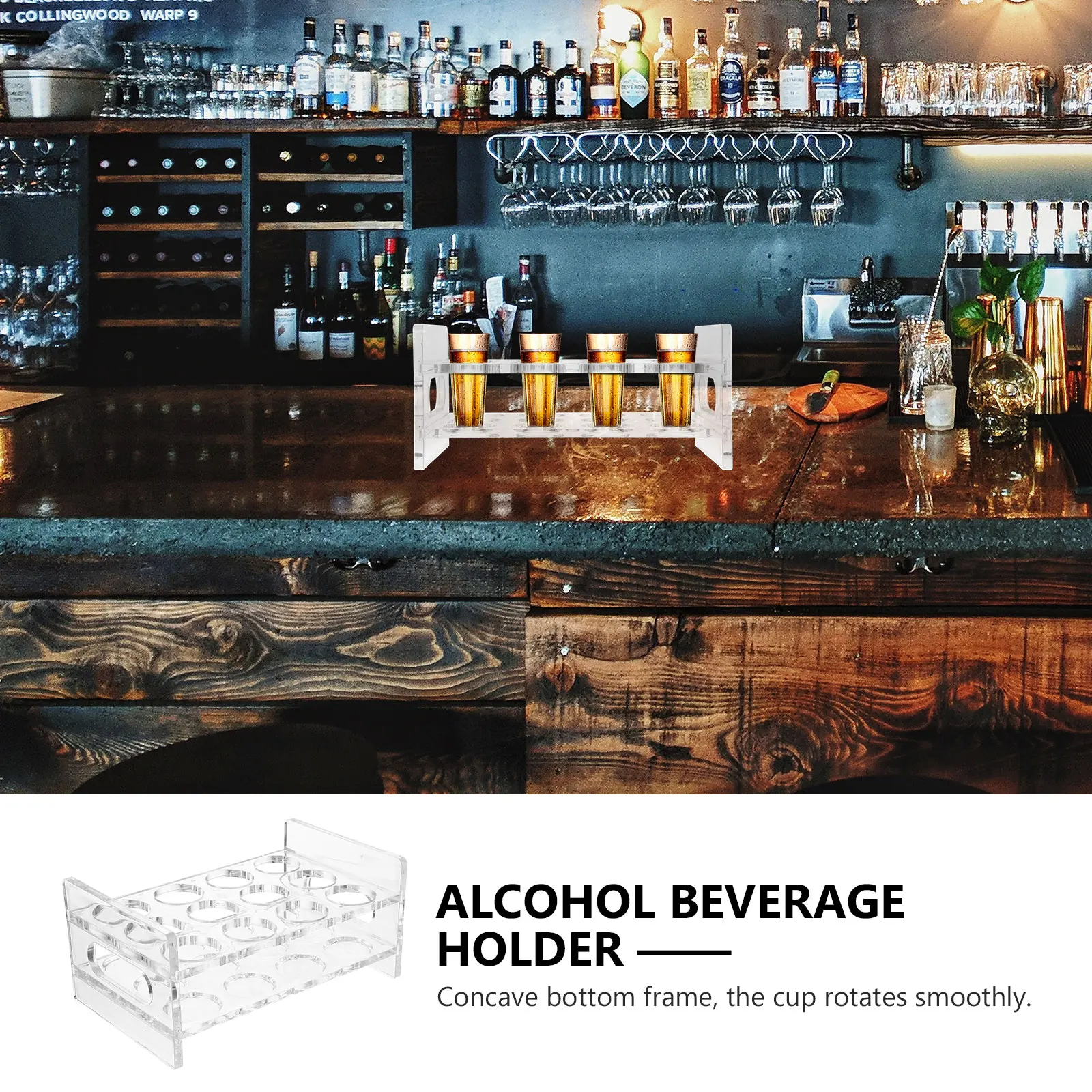 

Acrylic Multi-hole Glass Holder Shot Glass Holders Rack Bar Bottle Storage Easy Clean Compact Size Home Party Use