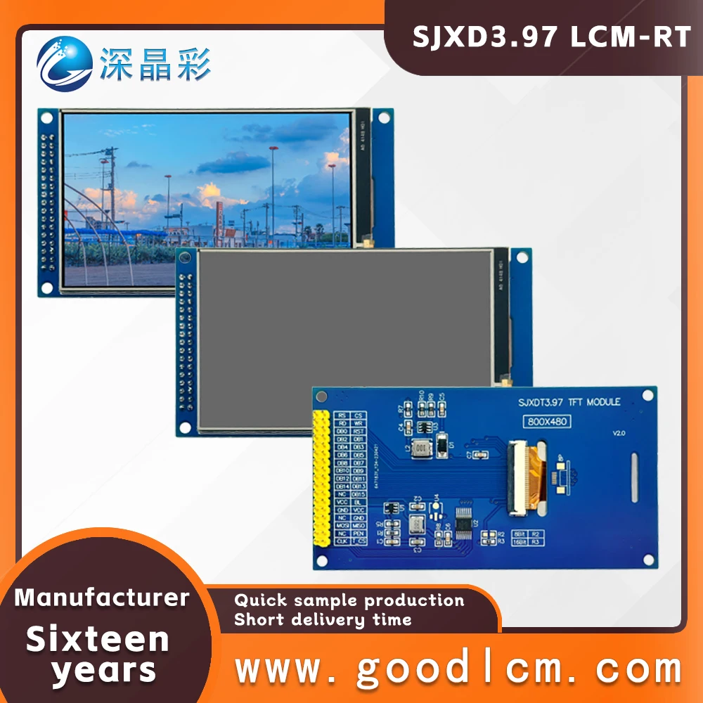 Weerstandsaanraakscherm Hoog Contrast 3.97 Inch Tft Full-Color Lcd-Scherm Plug In 34pin Wit Led Backlight