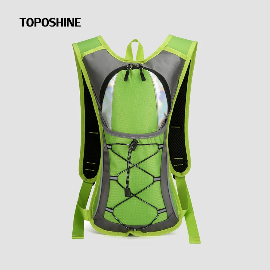 حقيبة ظهر Toposhine قابلة للتنفس، حزام خلفي شبكي قابل للتعديل، تخزين بنجي مرن، حقيبة رياضية خارجية متوافقة مع المثانة المائية