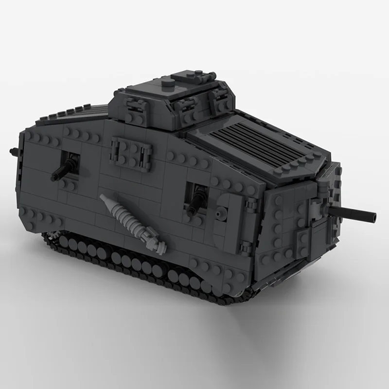 A7V Sturmpanzerwagen WW1 الدبابات العسكرية نموذج MOC قوالب بناء معدات الحرب وحدات التكنولوجيا هدايا عطلة ألعاب أطفال