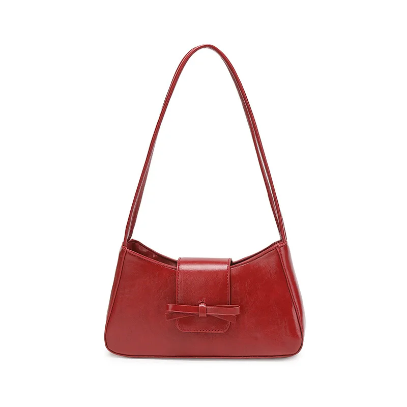 

High Quality Women's PU Leather Underarm Shoulder Bag Zipper Hasp Small Armpit Bag Ladies Trendy Solid Color Commuting Handbags