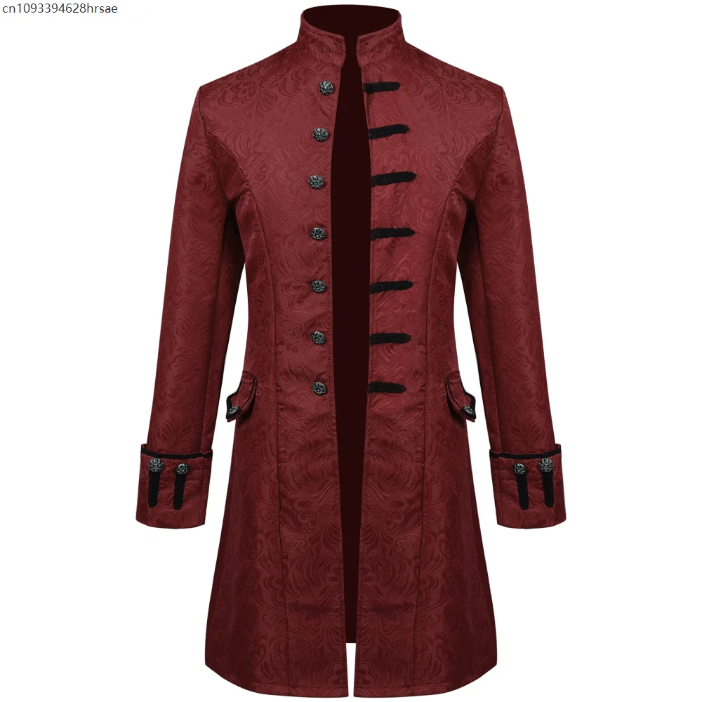 Мужское пальто в стиле стимпанк, колониальная куртка, винтажный средневековый викторианский костюм, фрак для вечеринки на Хэллоуин, наряд